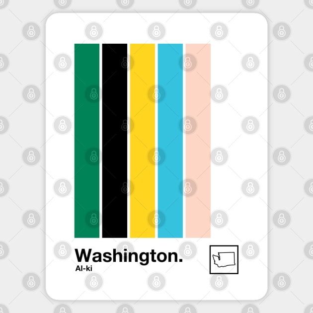 Washington State // Original State Flag Colors Design Magnet by DankFutura